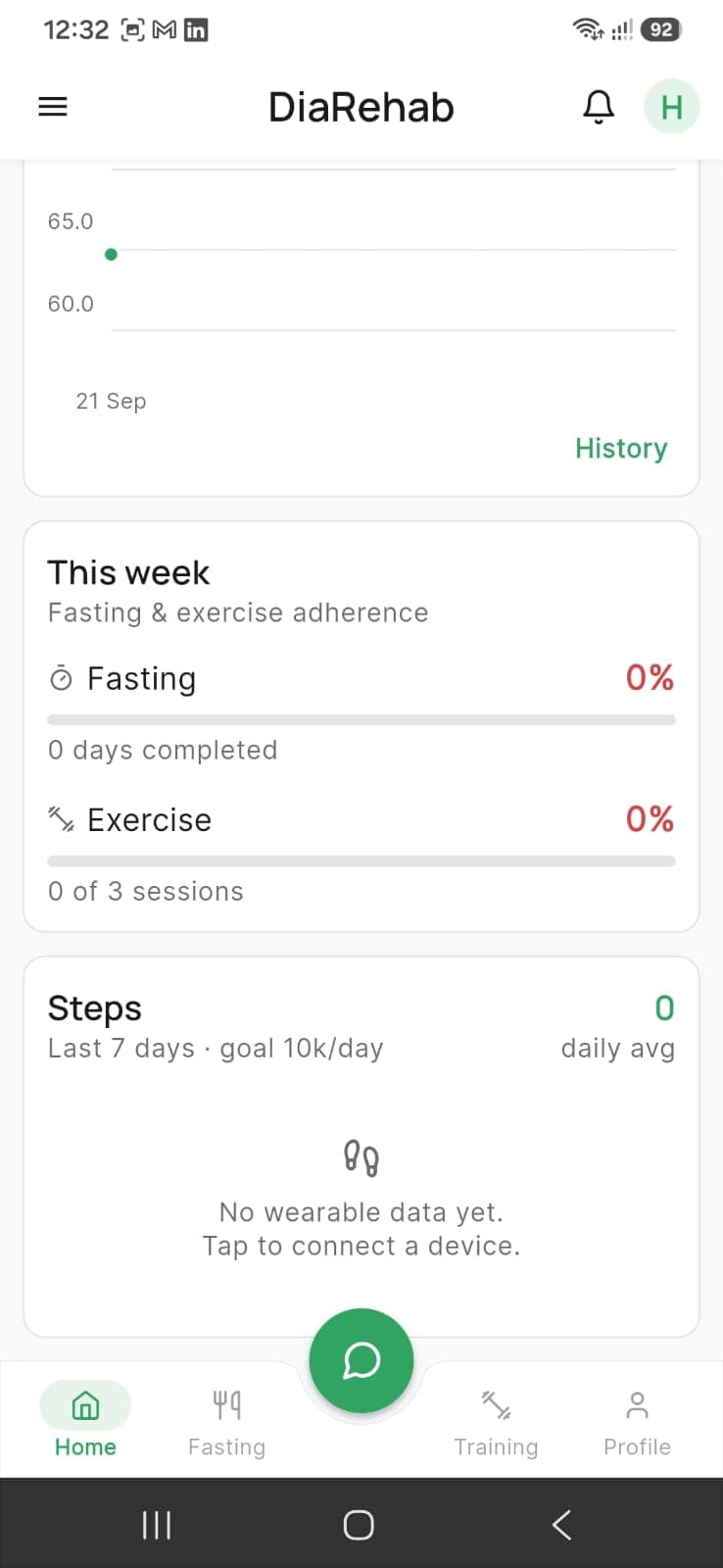 DiaRehab Main Overview Dashboard