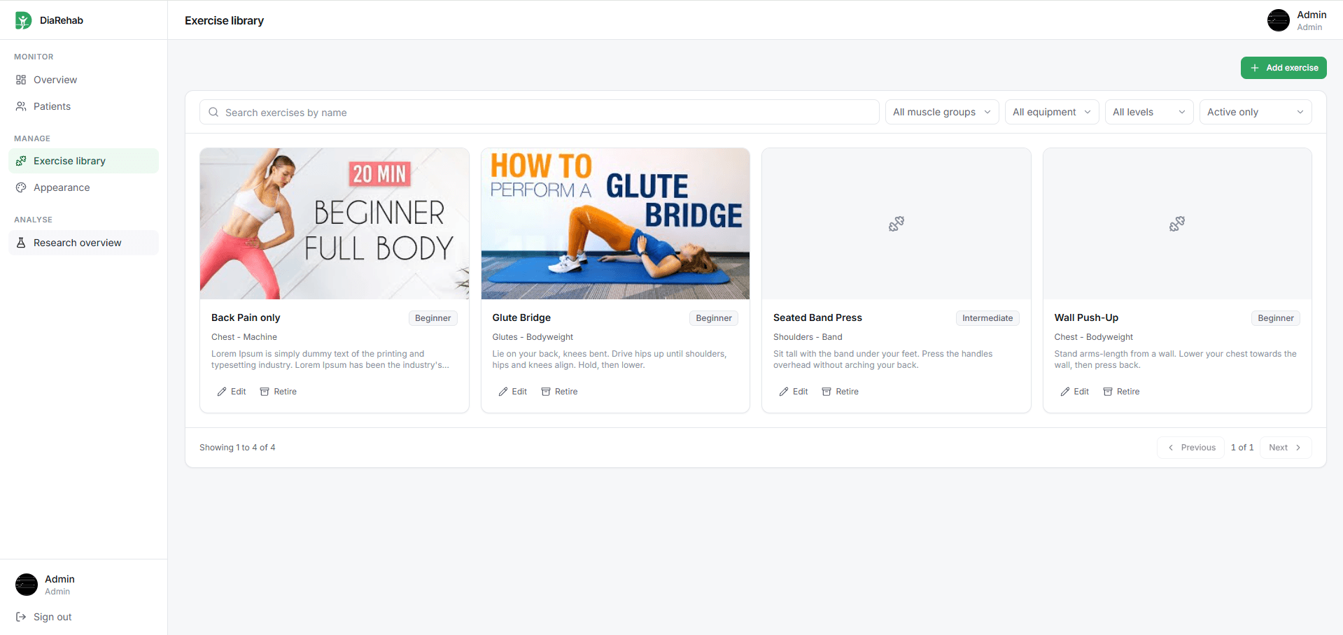 DiaRehab Clinical Protocol & Exercise Library